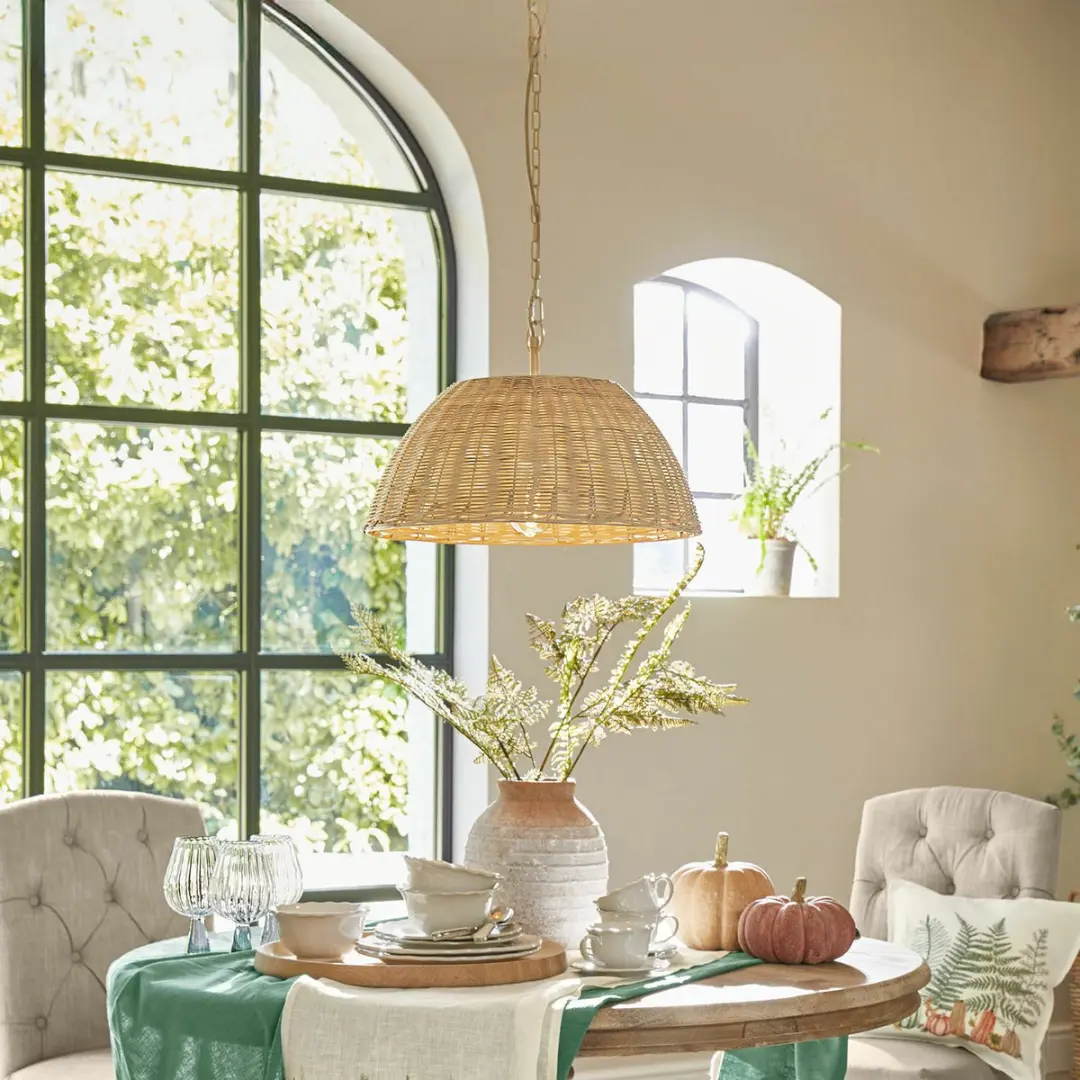 Loberon Santorano Hanglamp - 40W - Ø51cm - Beige - afbeelding 3 van 6