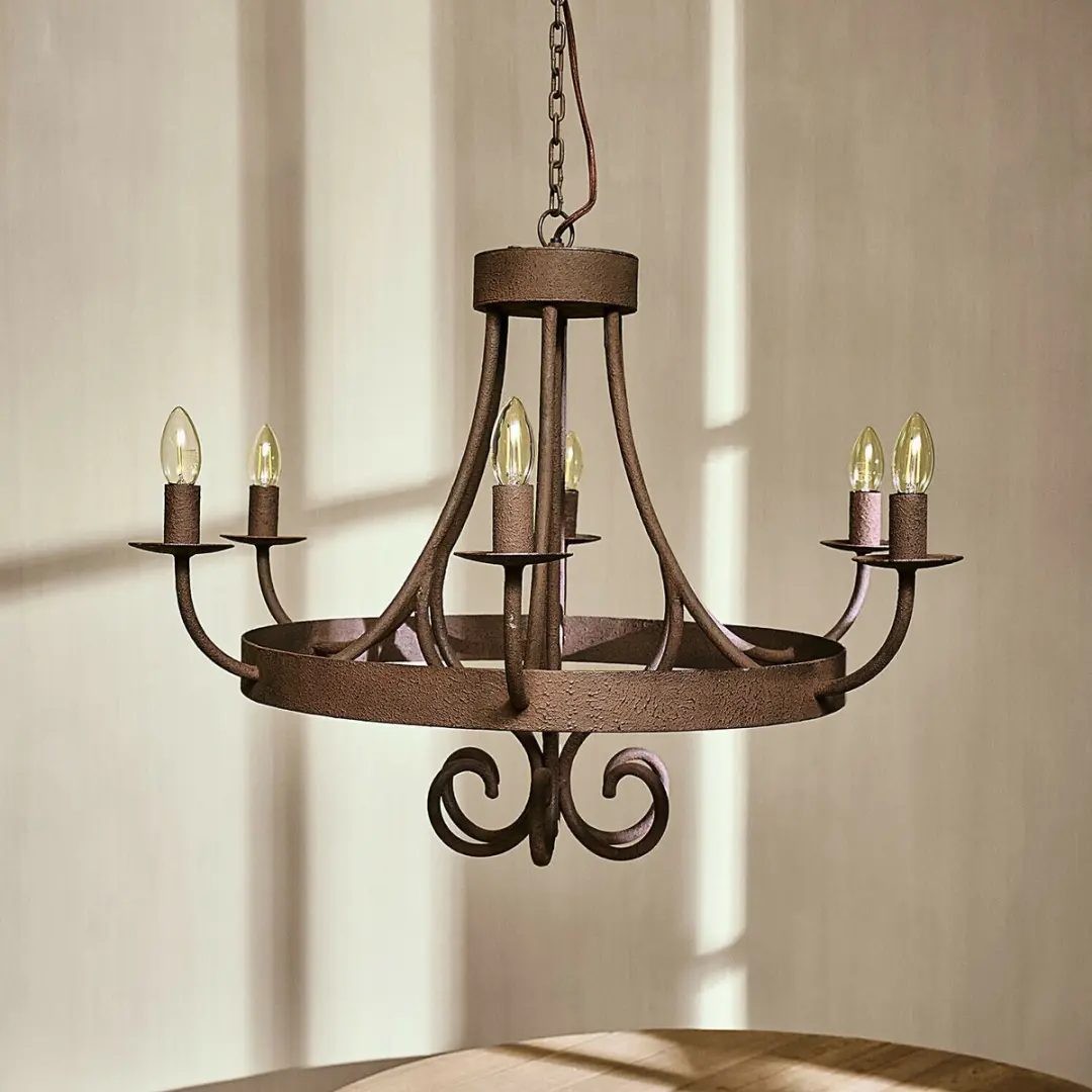 Loberon Montarouse Kroonluchter - 80cm - Antiekbruin