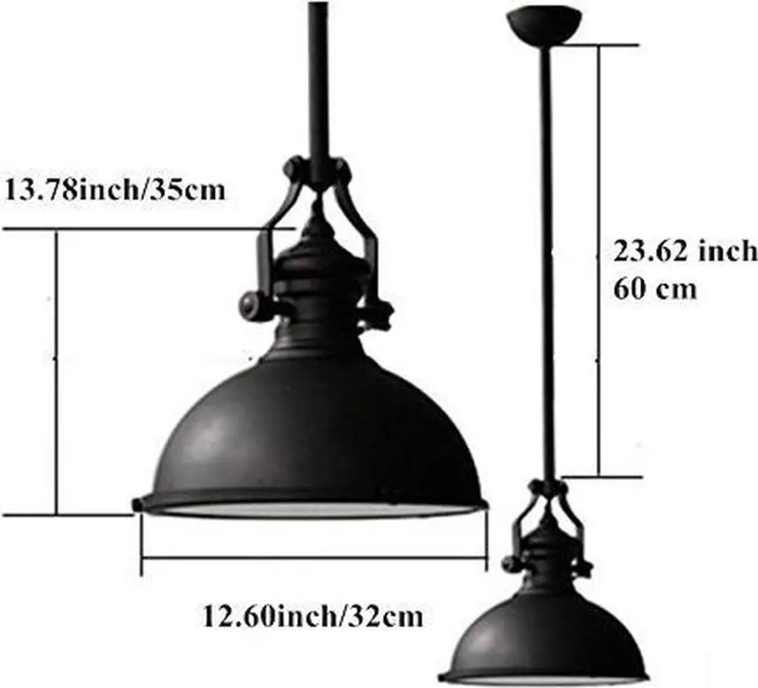 Groenovatie Vintage Industriële Hanglamp Ø32cm - Zwart - afbeelding 6 van 6