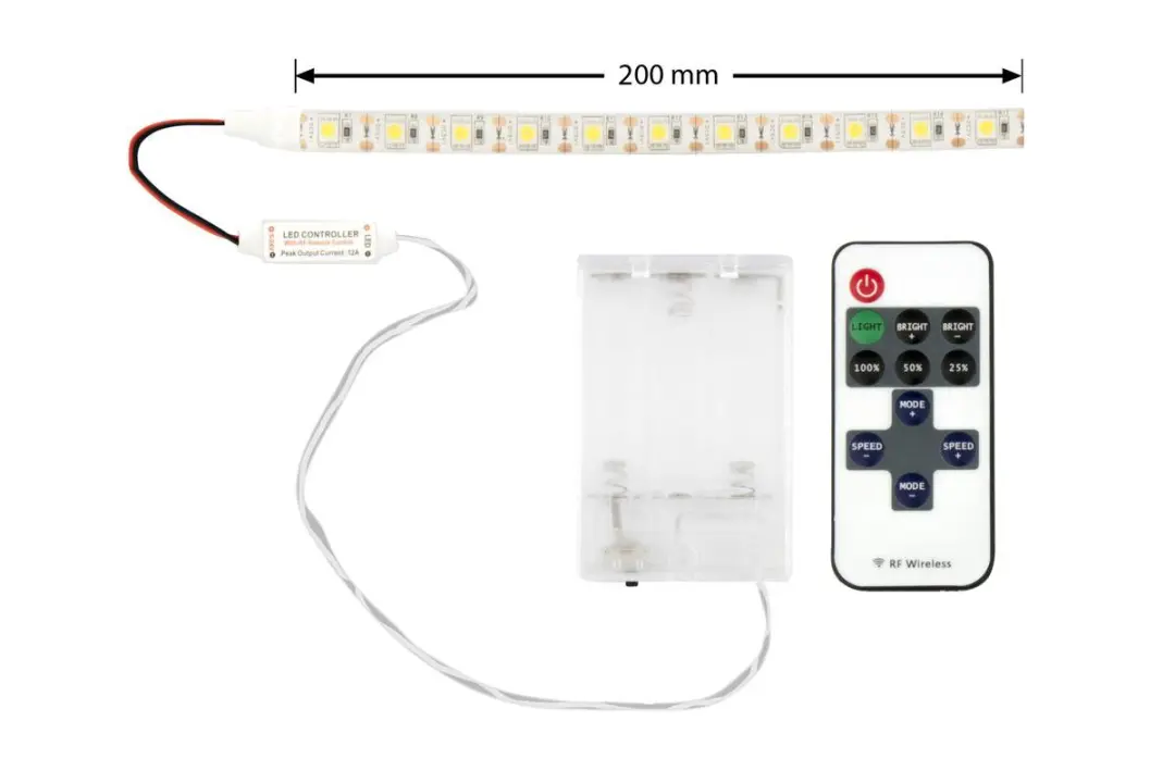 Groenovatie LED Strip Warm Wit 2800K - 3xAA Batterijen - IP65 - afbeelding 2 van 6
