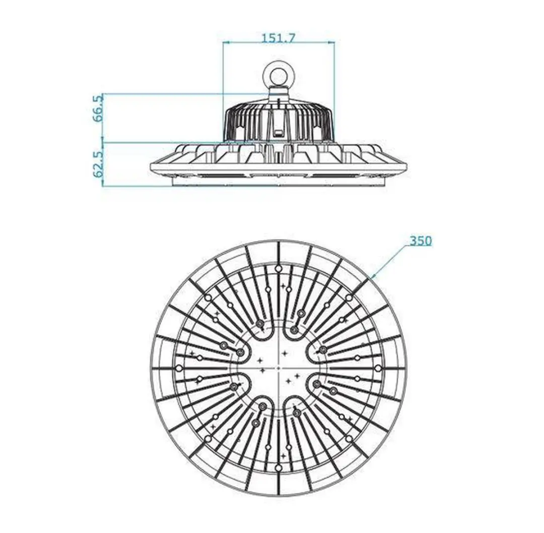 Groenovatie LED Highbay UFO 200W - IP65 - 4000K - Zwart - afbeelding 5 van 6