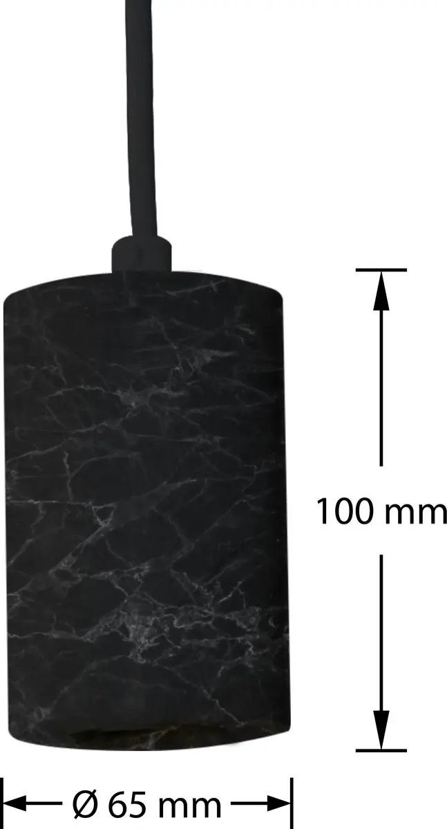 Groenovatie Marmeren Hanglamp Deluxe E27 - Ø65mm - Zwart
