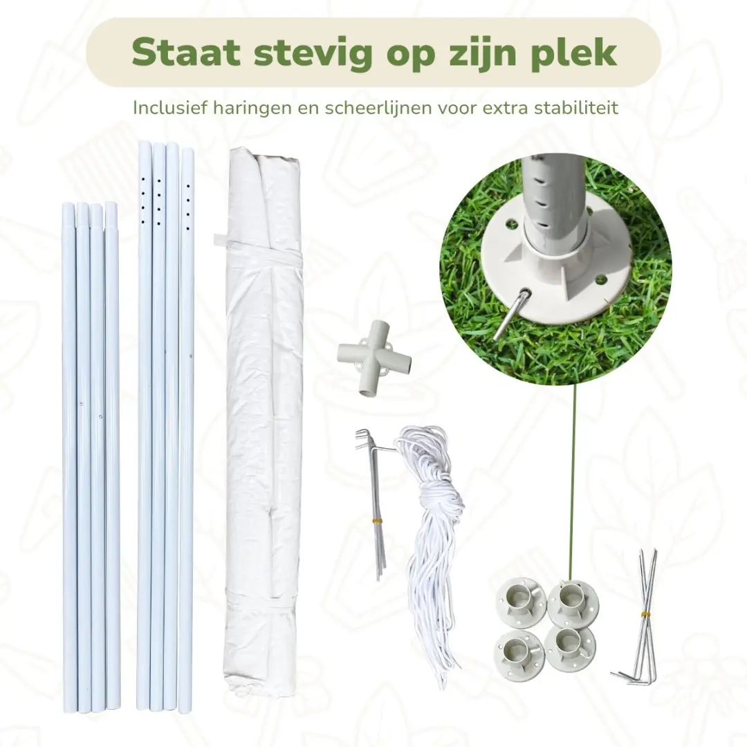 Kinzo Partytent 3x6m - Wit - 4 Zijkanten