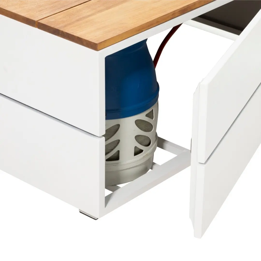Cosi Fires Cosipure White Teak Vuurtafel 120cm - 9000W - Wit