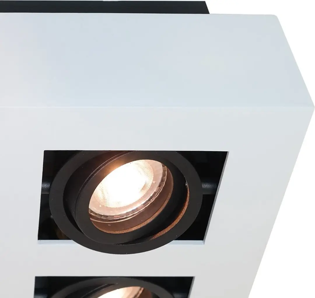 Artdelight Spot Bosco 4 Licht 25cm - Wit/Zwart