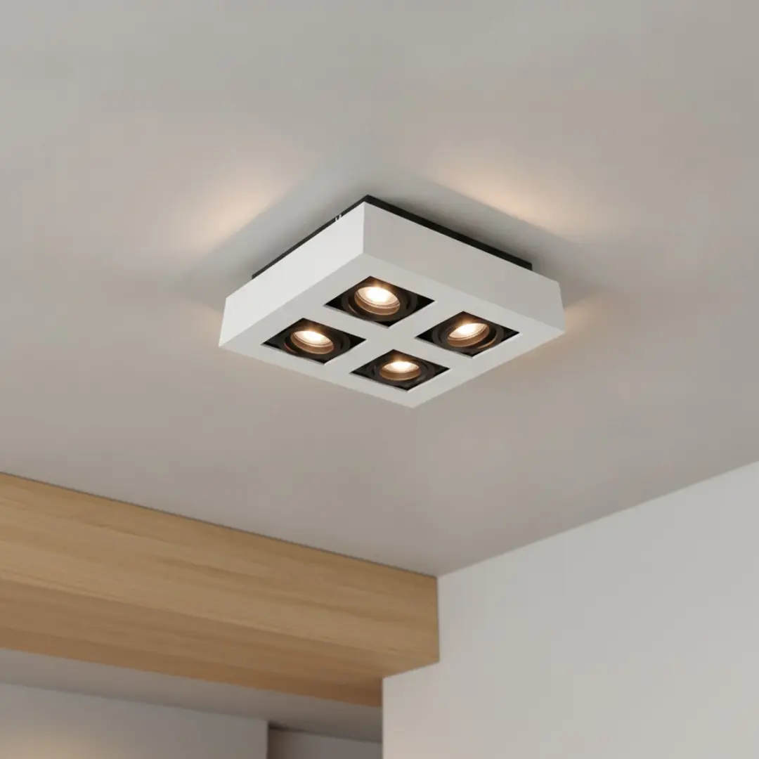 Artdelight Spot Bosco 4 Licht 25cm - Wit/Zwart