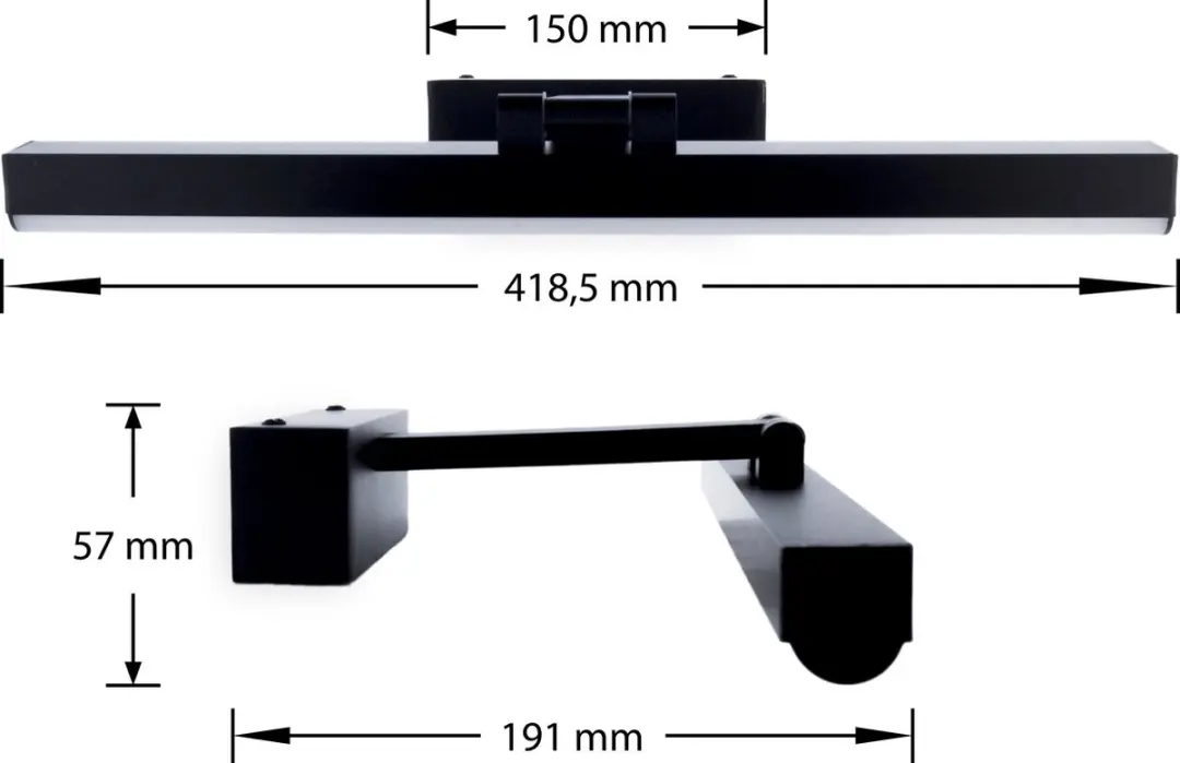 Groenovatie LED Spiegelverlichting 8W IP54 - Zwart