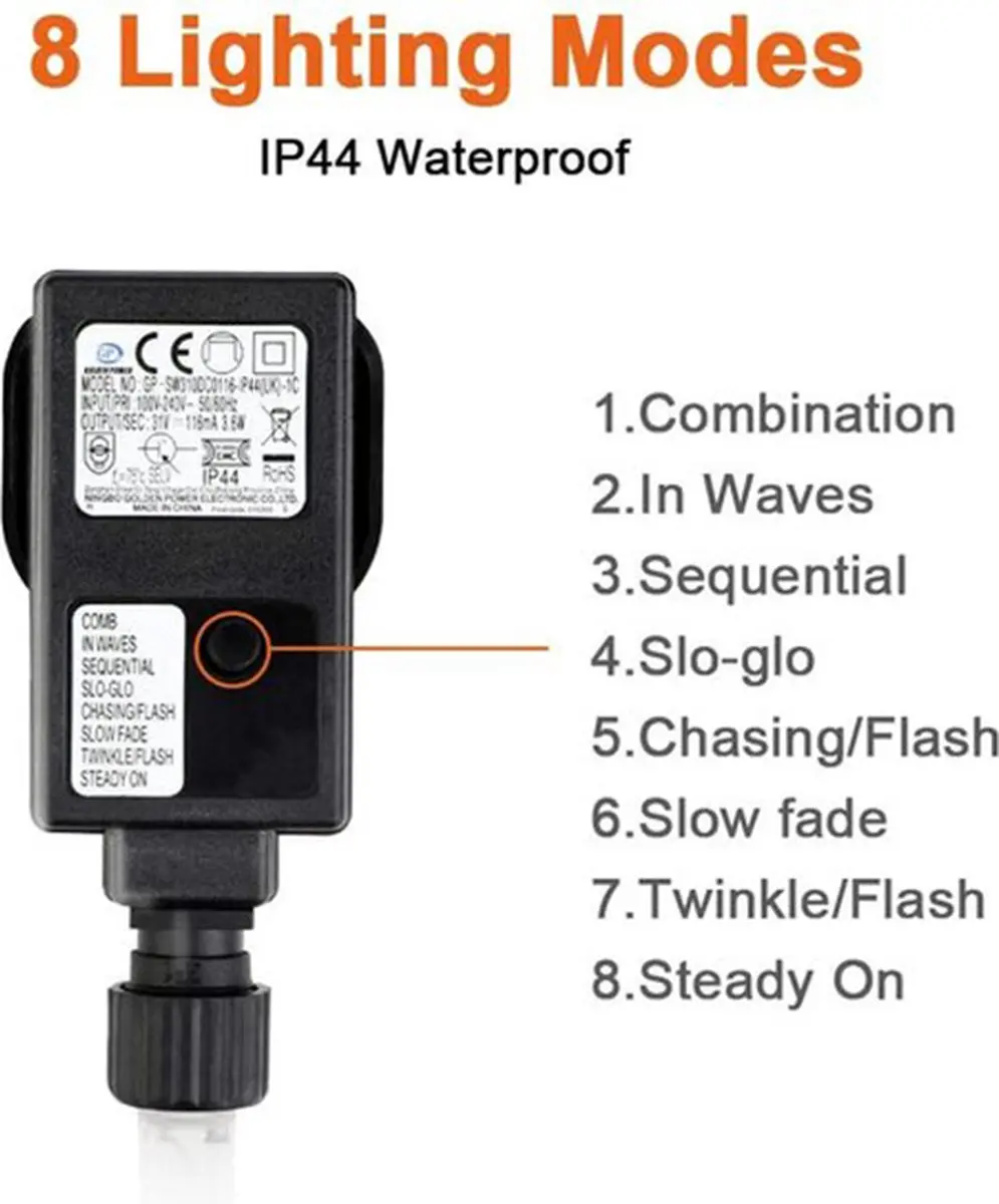 Groenovatie LED IJspegelverlichting 10m - 500 Lampjes Warm Wit