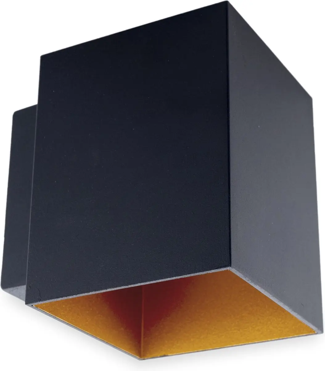Groenovatie Wandlamp Vierkant G9 Mat Zwart & Goud - afbeelding 2 van 6