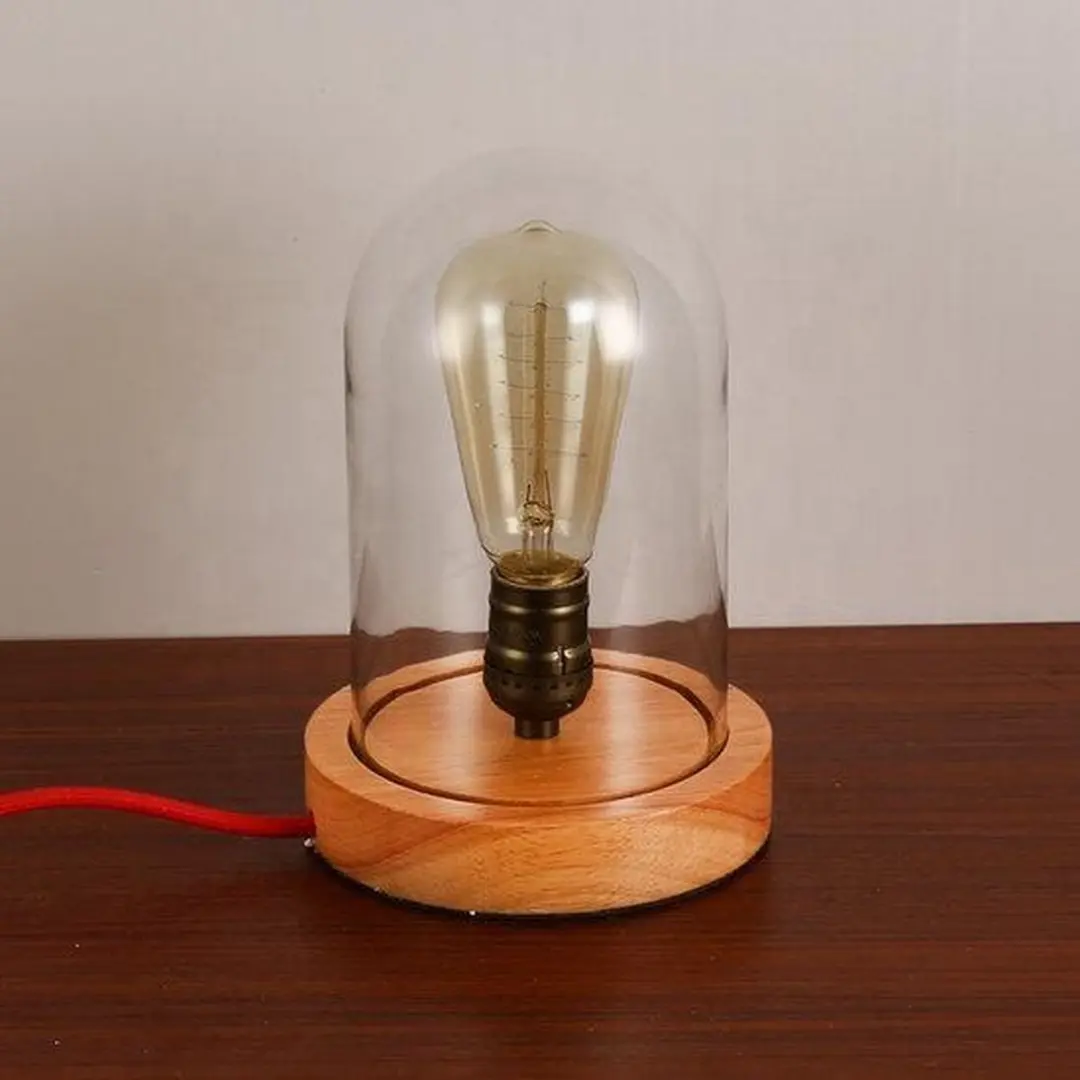 Groenovatie Houten Dome Bell Tafellamp E27