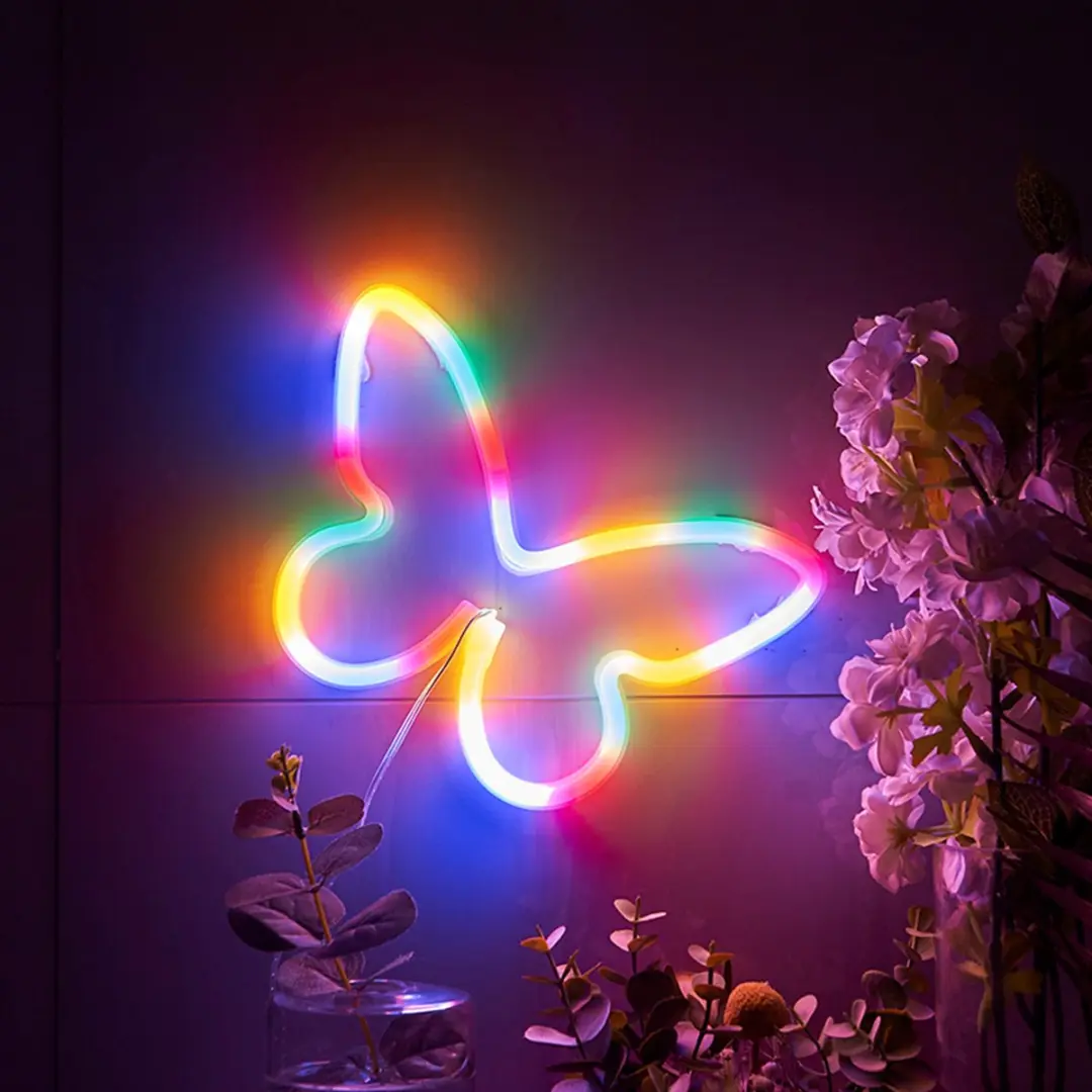 Groenovatie LED Neon Wandlamp "Vlinder"