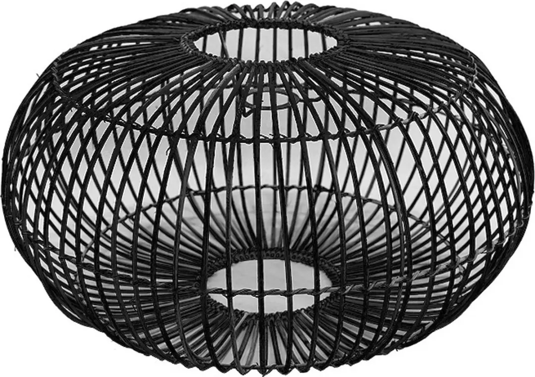 Groenovatie Rotan Hanglamp - Zwart ⌀40cm - afbeelding 4 van 6