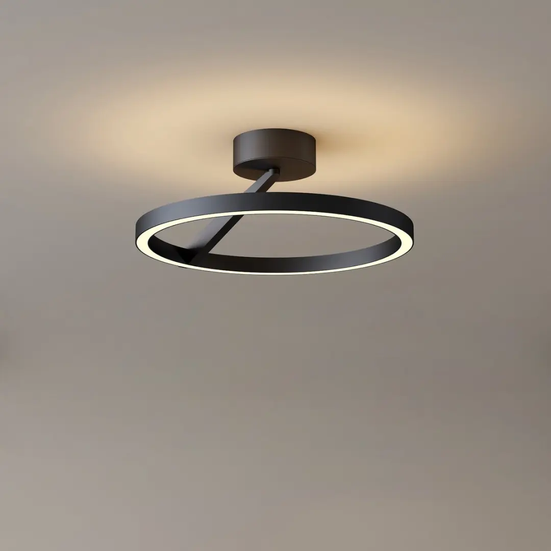 Artdelight Oregon Plafondlamp Ø33cm - Zwart