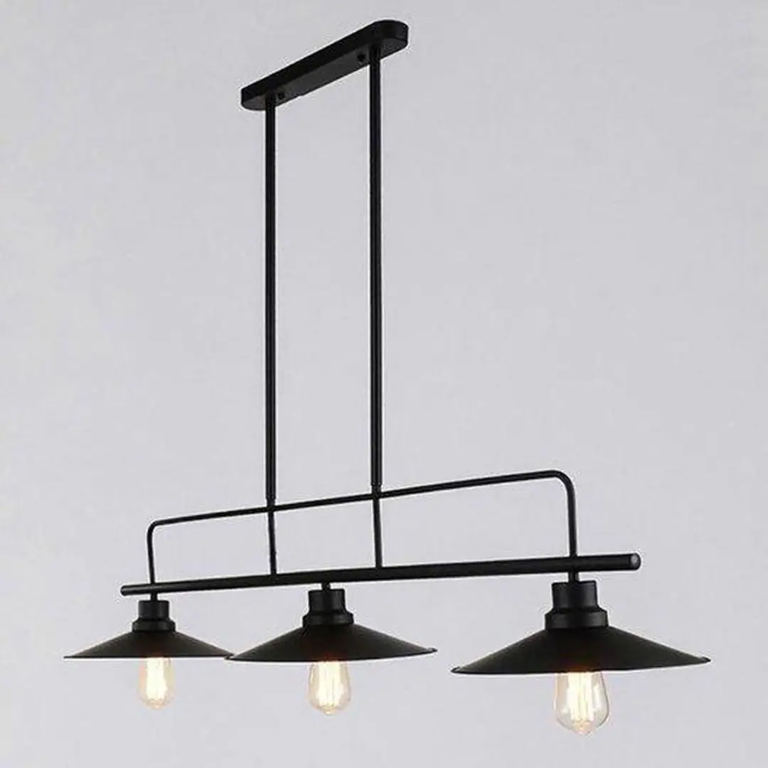 Groenovatie Vintage Industrieel Hanglamp 3 Lichts - Ø30cm - Zwart - afbeelding 2 van 6
