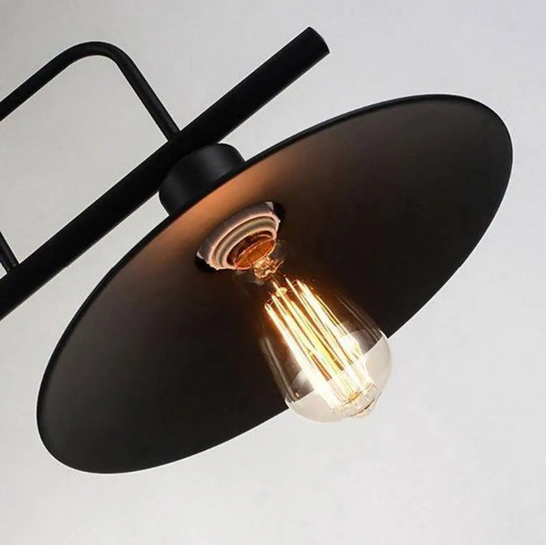 Groenovatie Vintage Industrieel Hanglamp 3 Lichts - Ø30cm - Zwart - afbeelding 4 van 6