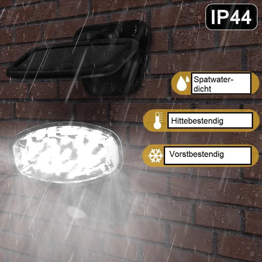 Deuba Zonnepaneel LED Buitenlamp 15 Lichtpunten - Wit - Zwart - afbeelding 5 van 6