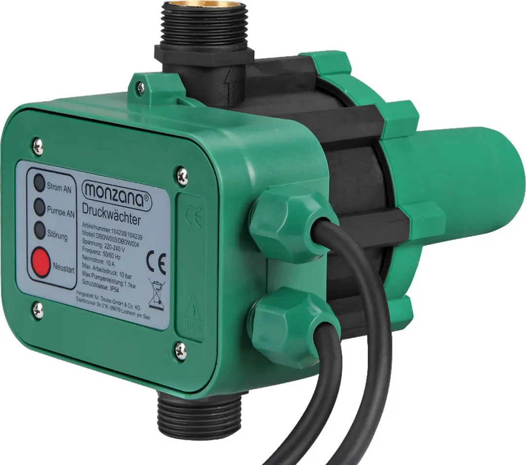 Deuba Drukschakelaar 10 Bar - 1100W - voor Hydrofoor/Tuinpomp