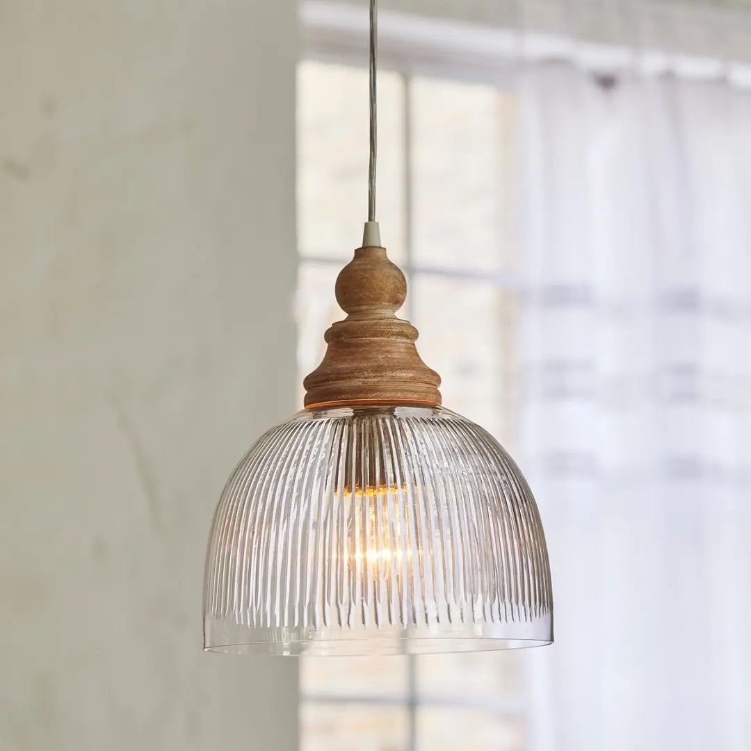 Loberon Hanglamp Lezáun - Ø25cm - 40W - Heldere bruine kap - afbeelding 6 van 6