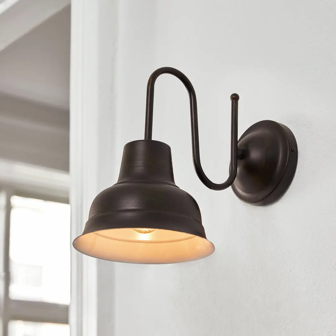 Loberon Sidney Wandlamp - 25W - Antiekbruin - afbeelding 6 van 6