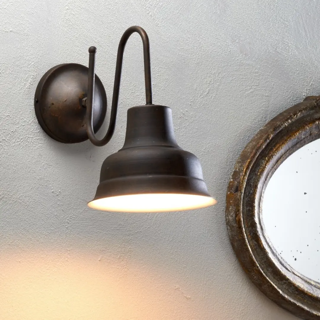 Loberon Sidney Wandlamp - 25W - Antiekbruin - afbeelding 3 van 6