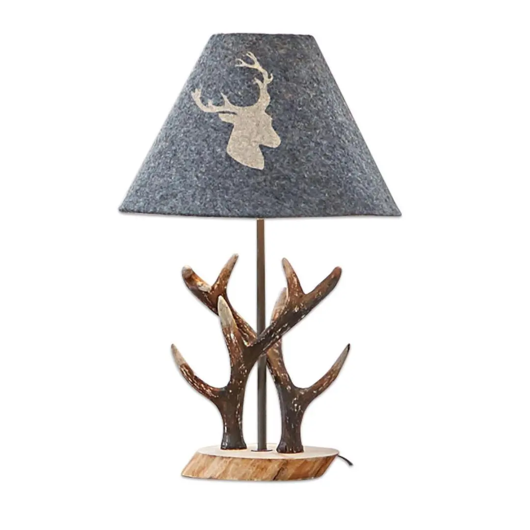 Loberon Lodge Tafellamp - 28cm - Grijs/Bruin - afbeelding 3 van 6
