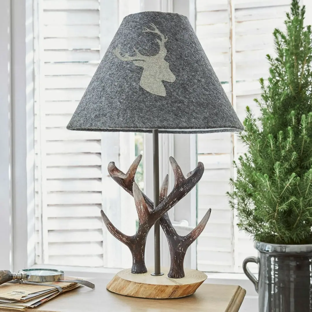 Loberon Lodge Tafellamp - 28cm - Grijs/Bruin - afbeelding 2 van 6