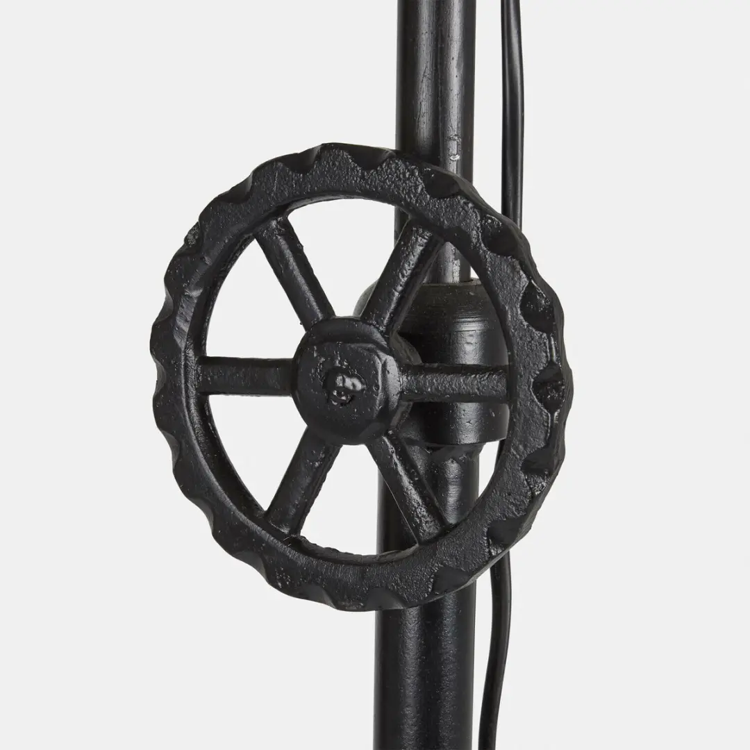 Loberon Fenric Vloerlamp - 1 Lichtpunt - Zwart/Bruin - afbeelding 6 van 6