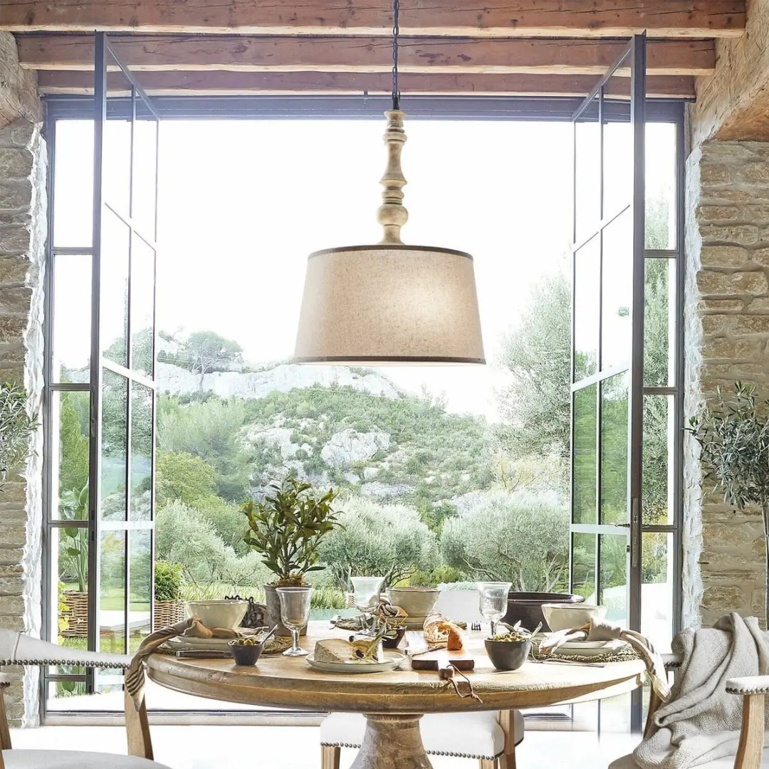 Loberon Martigny Hanglamp - Ø46cm - Beige - afbeelding 3 van 6