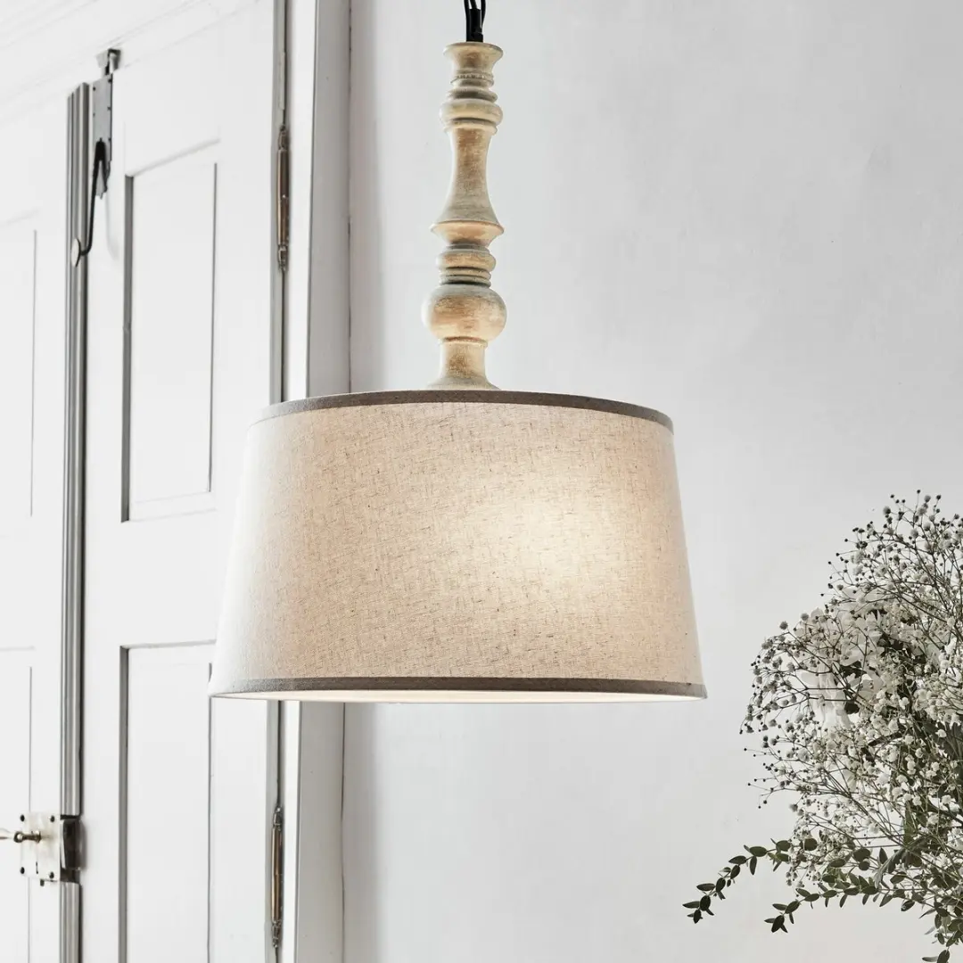 Loberon Martigny Hanglamp - Ø46cm - Beige - afbeelding 6 van 6