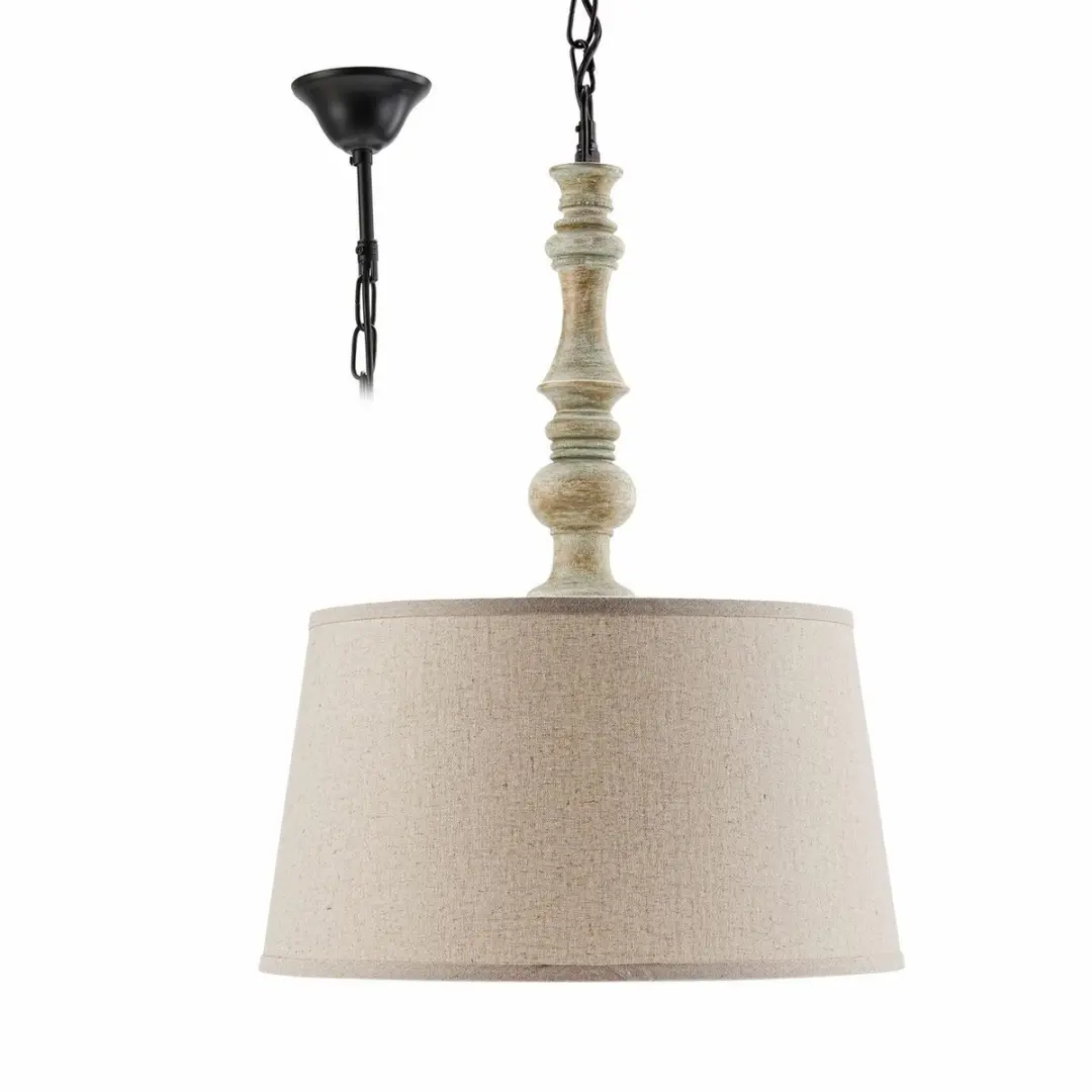 Loberon Martigny Hanglamp - Ø46cm - Beige - afbeelding 2 van 6