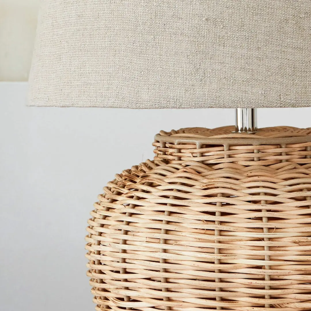 Loberon Ernée Tafellamp - 25W - Ø30cm - Beige - afbeelding 3 van 6