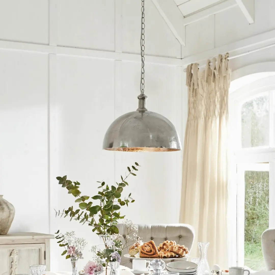Loberon Hanglamp Kandi - Ø40cm - Zilverkleurig - afbeelding 4 van 6