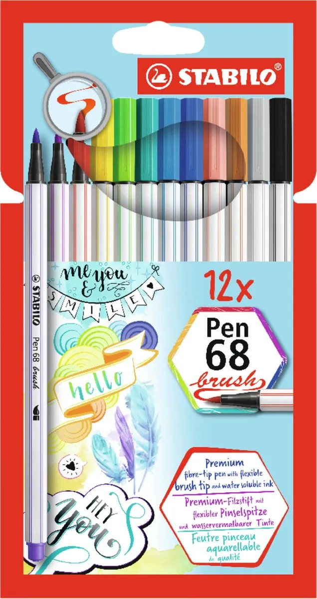 STABILO Pen 68 Premium Brush Viltstift