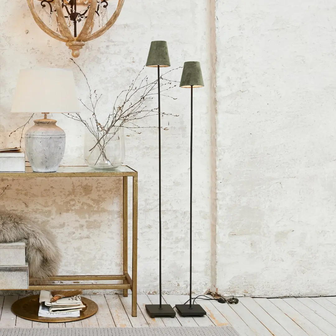 Loberon Tacoma Staande Lamp - 2 Stuks - Kaki/Zwart - afbeelding 2 van 4
