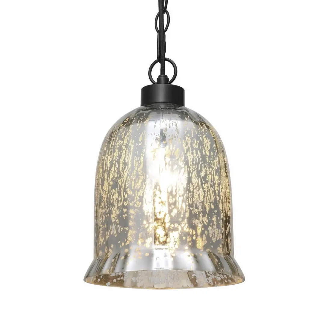 Loberon Yvron Hanglamp - Antiekzilver/Zwart - Ø20cm - afbeelding 4 van 6