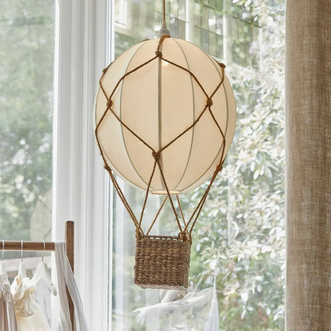 Loberon Hanglamp Plumillon - 40W - Crème/Bruin - afbeelding 4 van 5