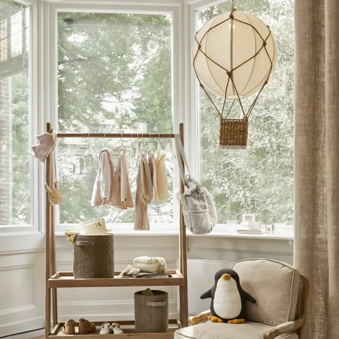 Loberon Hanglamp Plumillon - 40W - Crème/Bruin - afbeelding 2 van 5