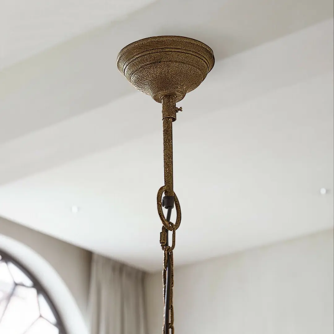Loberon Opérancourt Kroonluchter - Ø102cm - Antiekgrijs/Heldere glas - afbeelding 4 van 6
