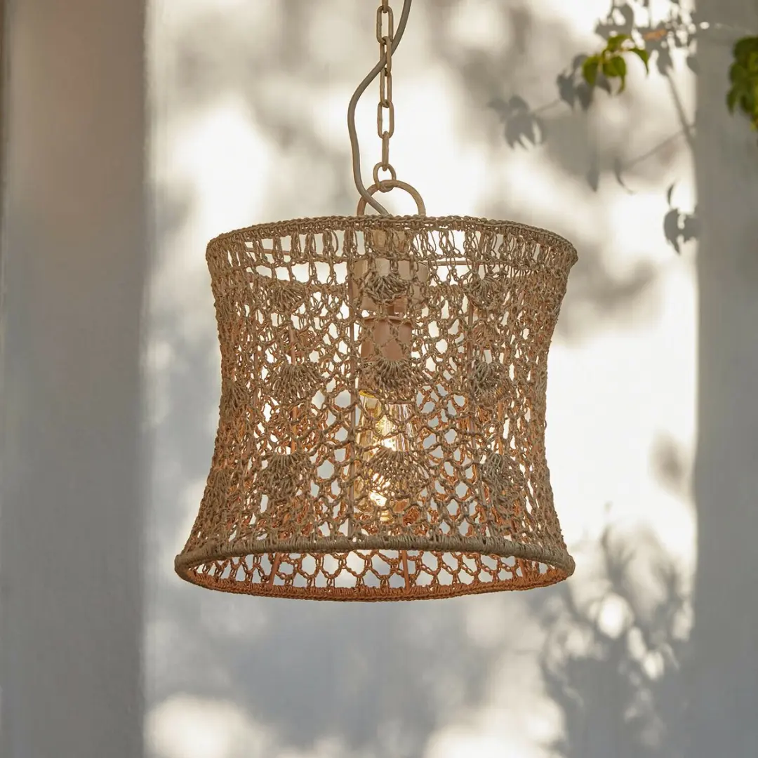 Loberon Calivonne Hanglamp - 1x40W - Ø33cm - Bruin - afbeelding 6 van 6