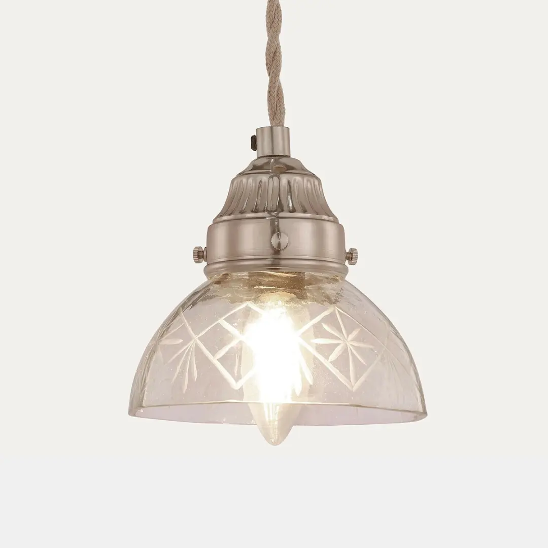 Loberon Montélie Hanglamp - Ø14cm - Zilverkleurig