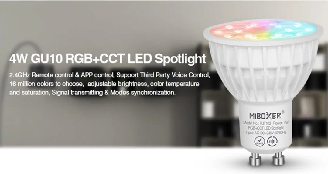 Mi-Light Mi-Boxer FUT103 GU10 RGB+CCT LED Spot 4W
