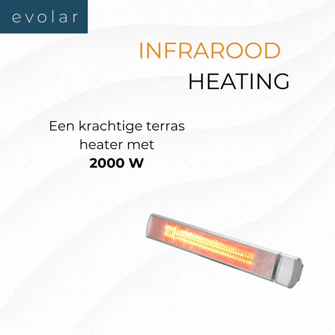 Evolar EVO-WMH2000 Hangende Heater 2000W - Zilver - afbeelding 5 van 6