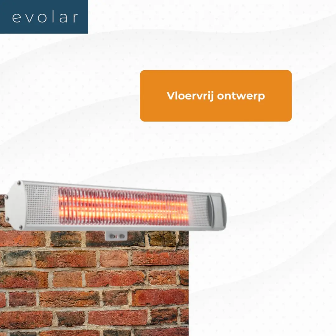 Evolar EVO-WMH2000 Hangende Heater 2000W - Zilver - afbeelding 3 van 6