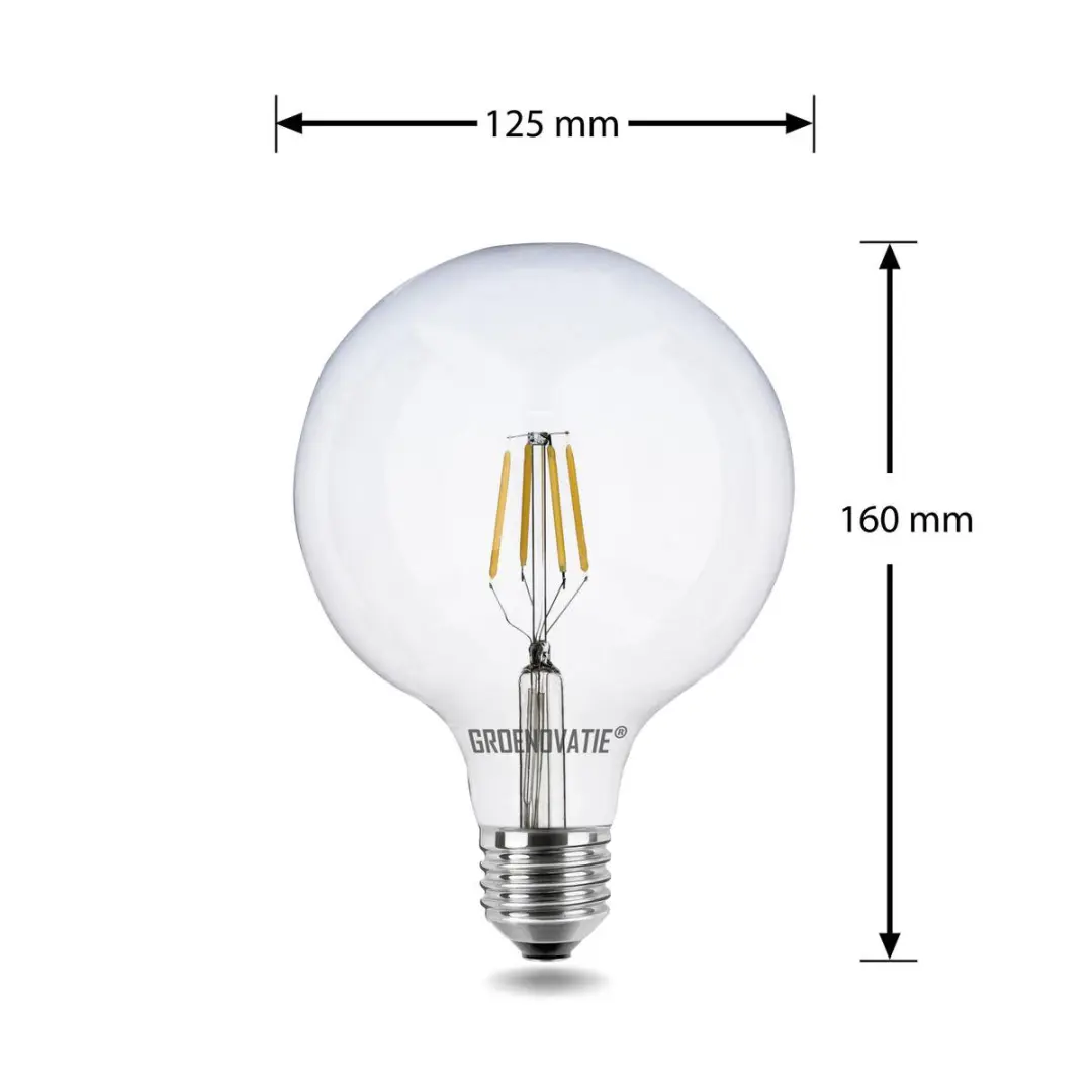 Groenovatie LED Filament Globelamp E27 4W - Warm Wit - Dimbaar - afbeelding 3 van 3