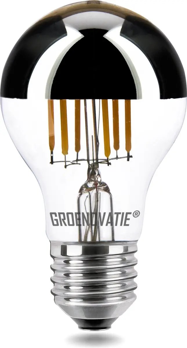 Groenovatie LED Filament Kopspiegellamp E27 Fitting - 6W - 106x60 mm - Warm Wit - Dimbaar