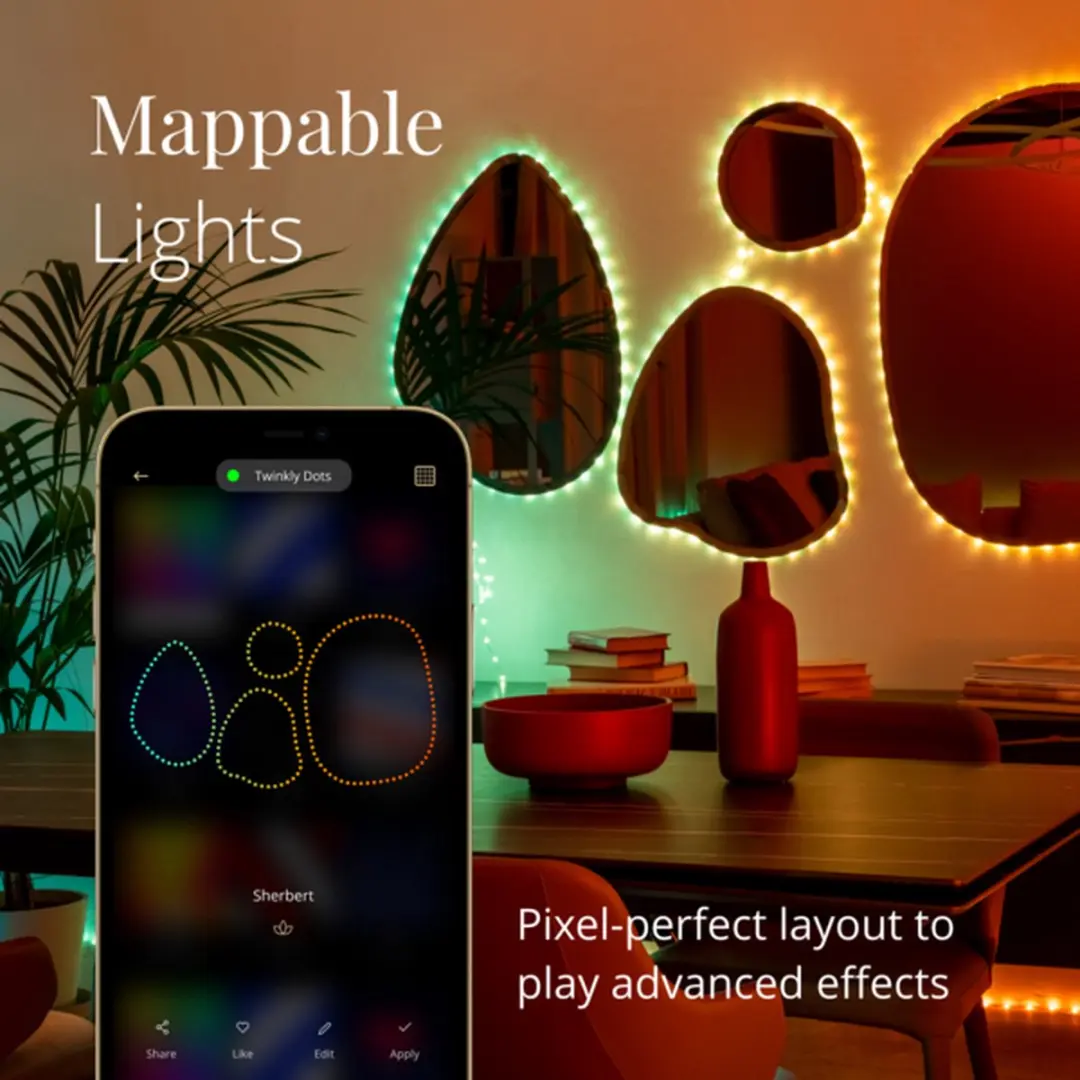 Twinkly Dots Flexibel LED Lichtsnoer 20m - 400 RGB - Zwart