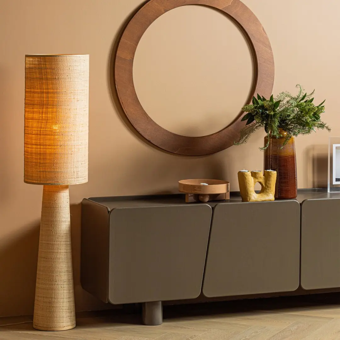WOOOD Syro Vloerlamp Ø30cm - 40W - Naturel