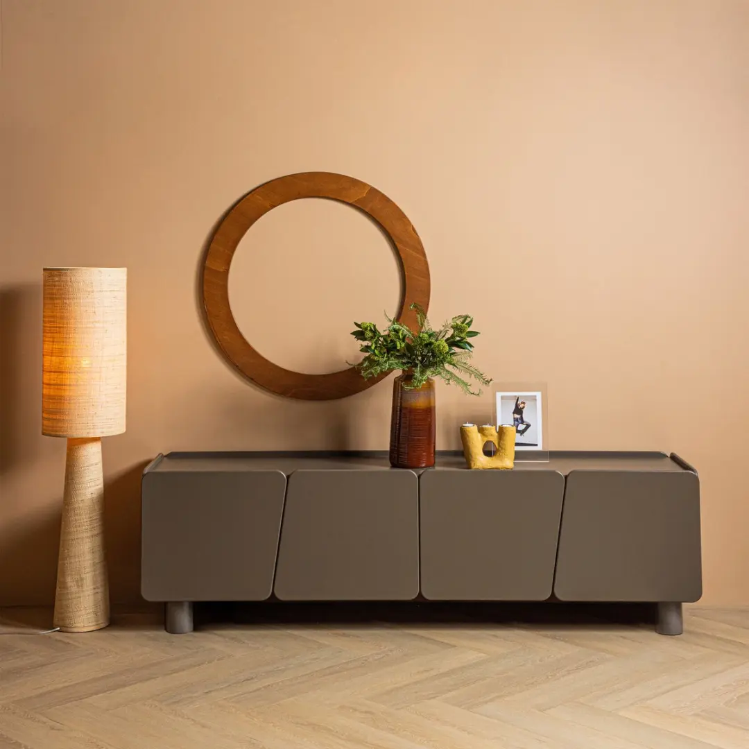 WOOOD Syro Vloerlamp Ø30cm - 40W - Naturel