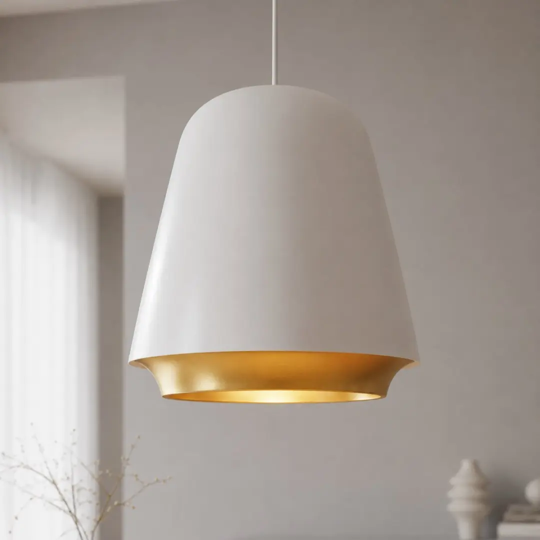 Artdelight Hanglamp Santiago Wit/Goud - E27 - Ø35cm
