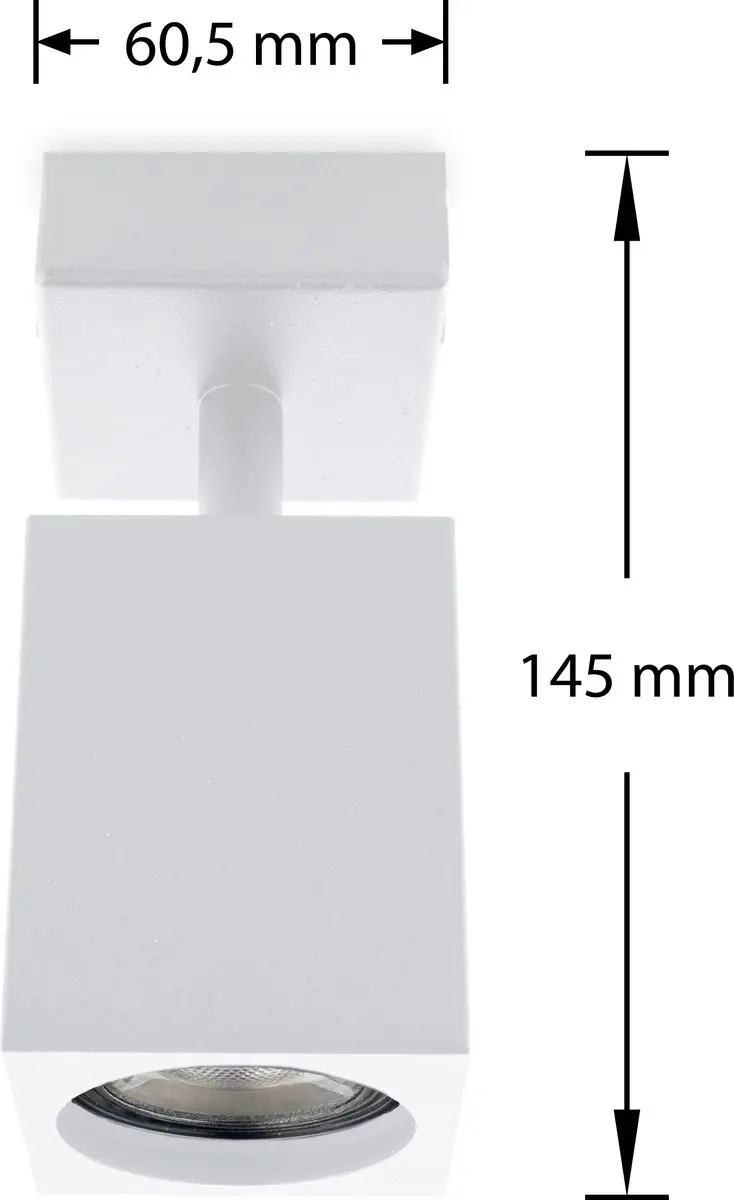 Groenovatie Plafondspot Vierkant GU10 Kantelbaar - Mat Wit - afbeelding 3 van 6